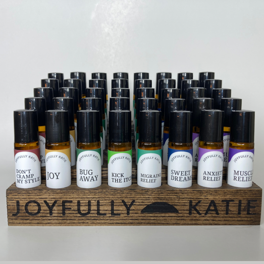 Summer Set of 8 (40 Essential Oil Rollers) with Wooden Display