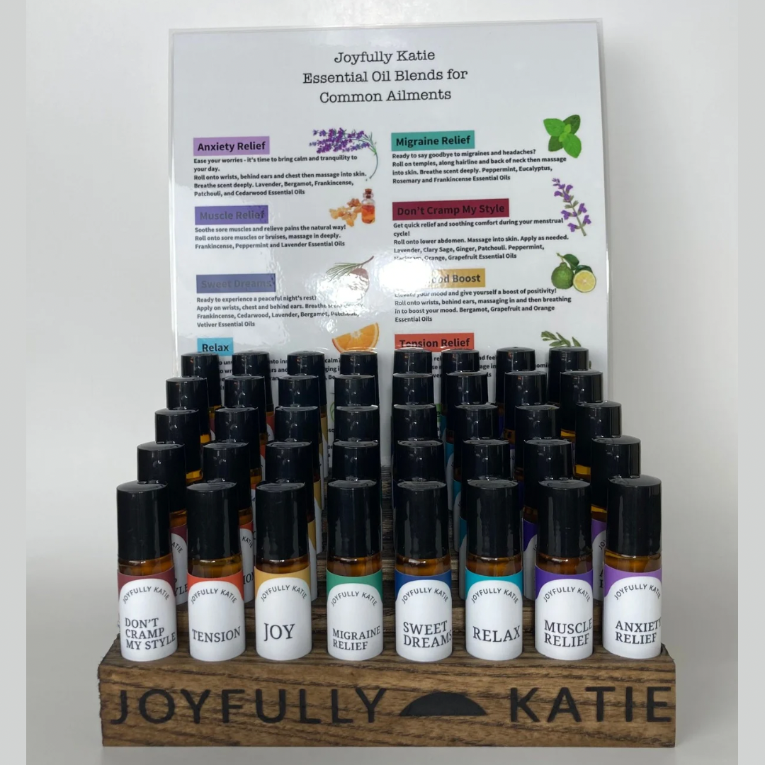 Winter Set of 8 (40 Essential Oil Rollers) with Wooden Display